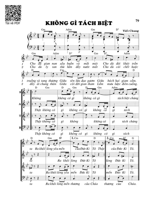 Sheet PDF of Không gì tách biệt