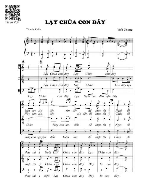 Sheet PDF of Lạy Chúa con đây