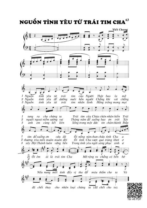 Sheet PDF of Nguồn tình yêu từ trái tim Cha