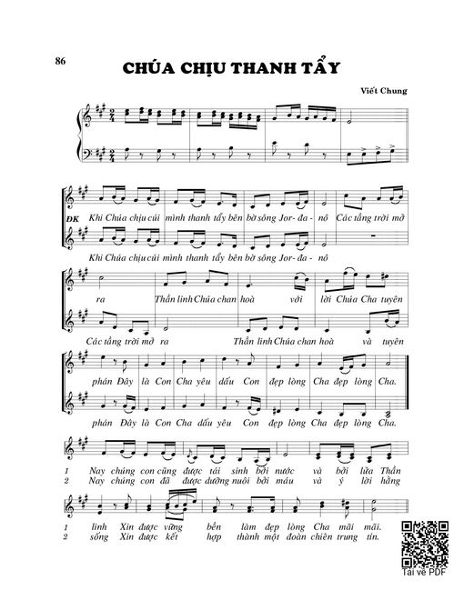 Sheet PDF of Chúa chịu thanh tẩy
