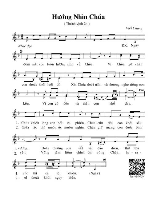 Sheet PDF of Hướng nhìn Chúa