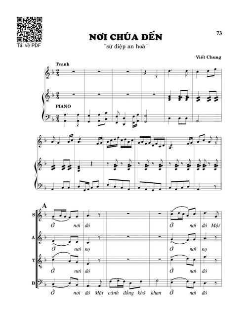 Sheet PDF of Nơi Chúa đến