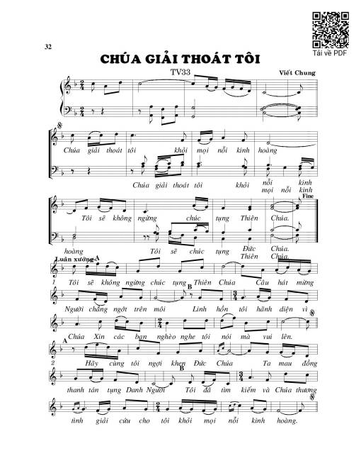 Sheet PDF of Chúa đã giải thoát