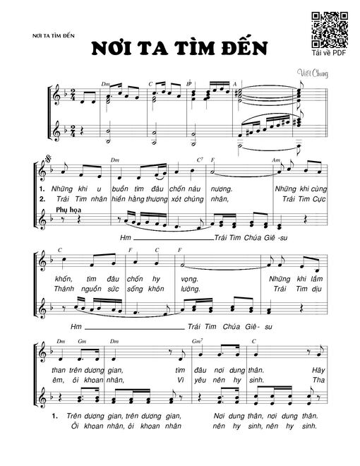 Sheet PDF of Nơi ta tìm đến