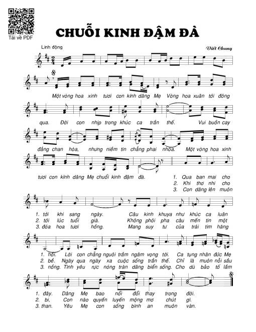 Sheet PDF of Chuỗi kinh đậm đà