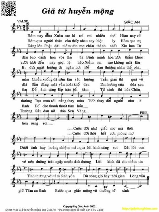 Sheet PDF of Giã từ huyễn mộng