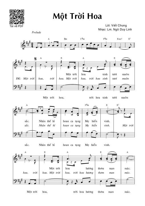 Sheet PDF of Một trời hoa