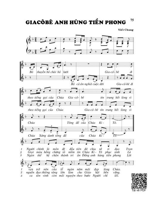 Sheet PDF of Giacôbê anh hùng tiền phong