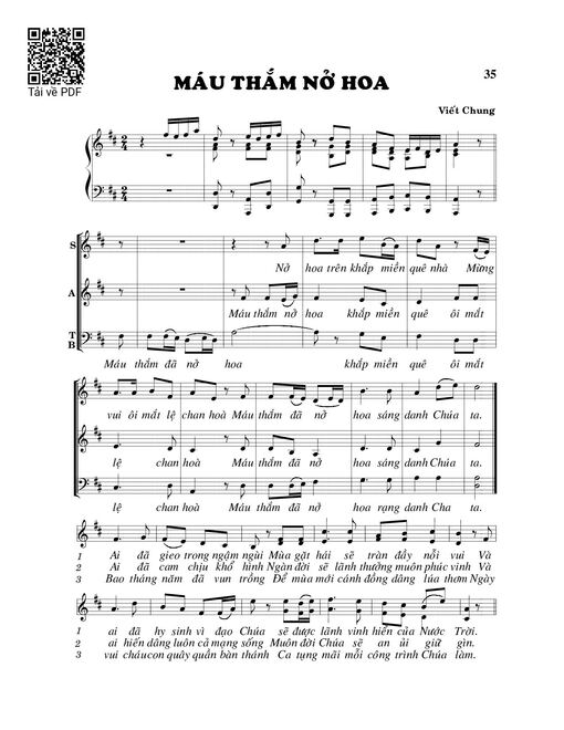 Sheet PDF of Máu thắm nở hoa