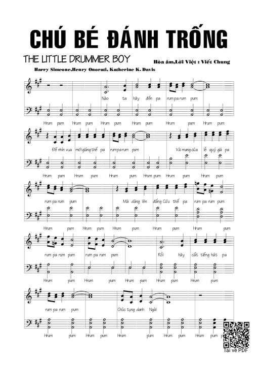 Sheet PDF of Chú bé đánh trống