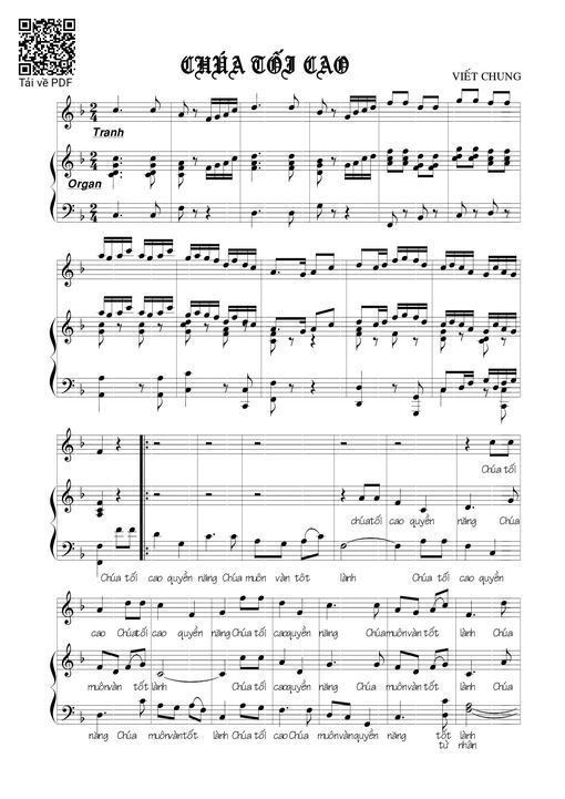 Sheet PDF of Chúa tối cao