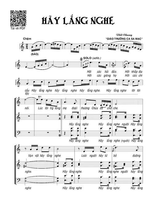 Sheet PDF of Hãy lắng nghe