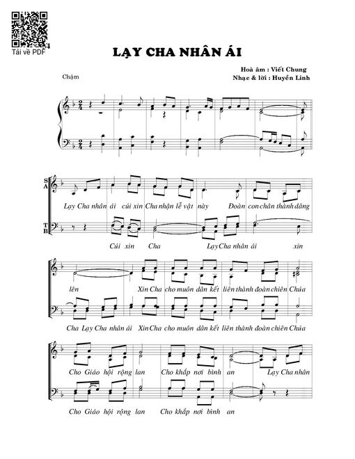 Sheet PDF of Lạy Cha nhân ái