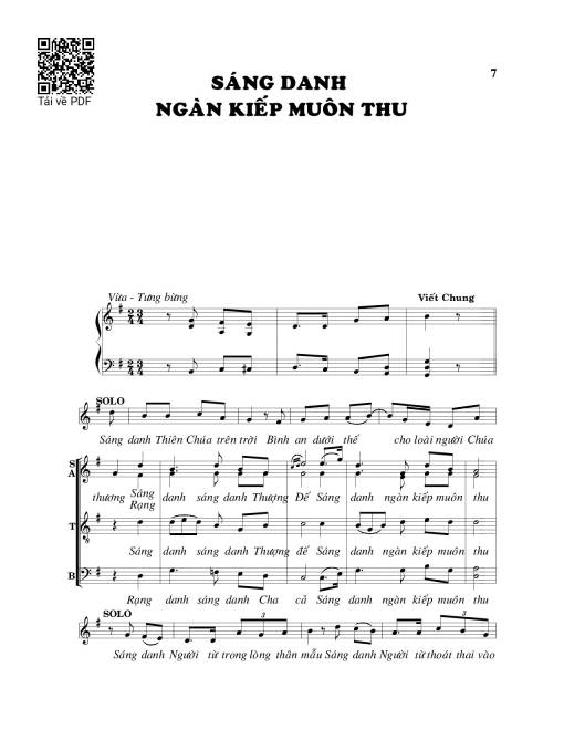 Sheet PDF of Sáng danh ngàn kiếp muôn thu