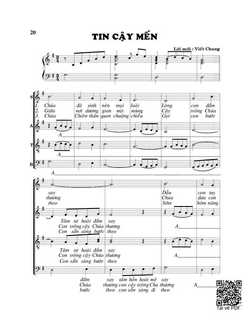 Sheet PDF of Tin Cậy Mến