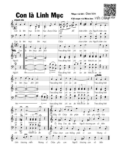 Sheet PDF of Con là Linh mục