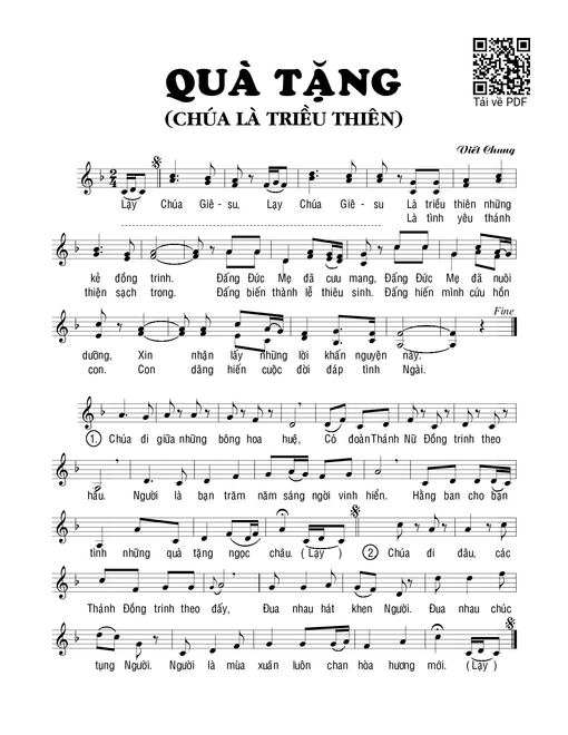 Sheet PDF of Quà tặng - Viết Chung