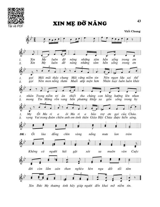 Xin Mẹ đỡ nâng