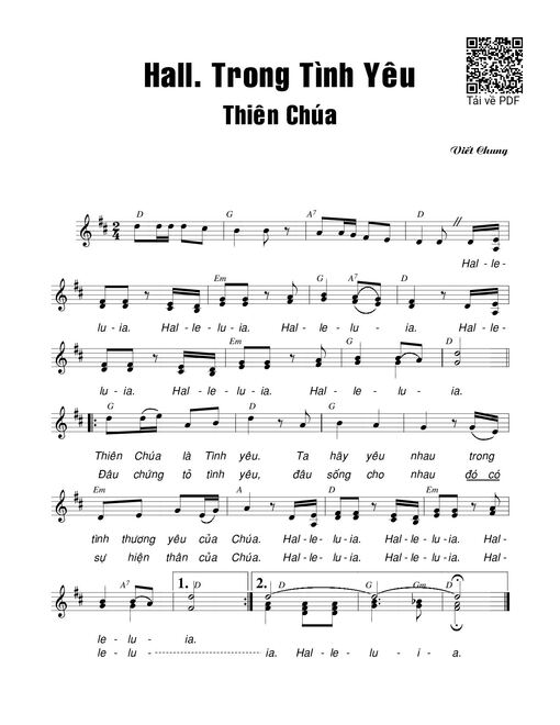 Sheet PDF of Alleluia Trong tình yêu Thiên Chúa