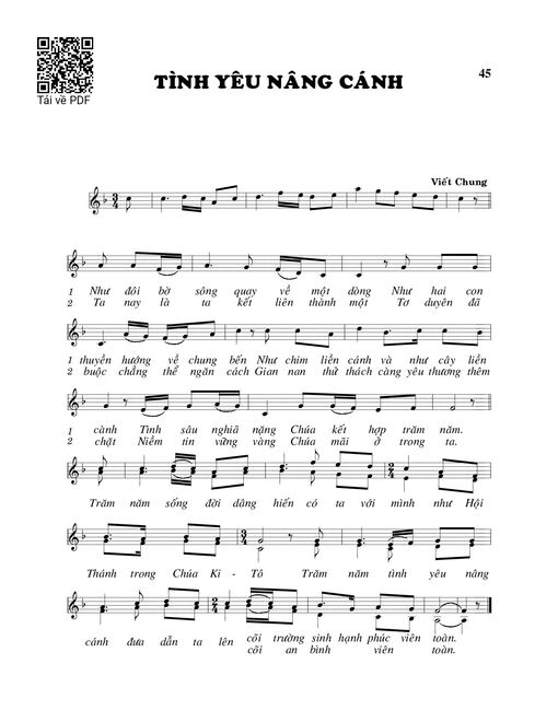 Sheet PDF of Tình yêu nâng cánh