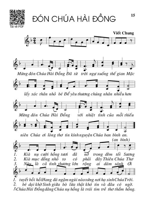 Sheet PDF of Đón Chúa Hài đồng