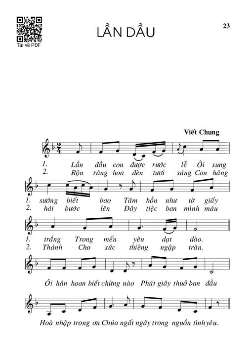 Sheet PDF of Lần đầu - Viết Chung