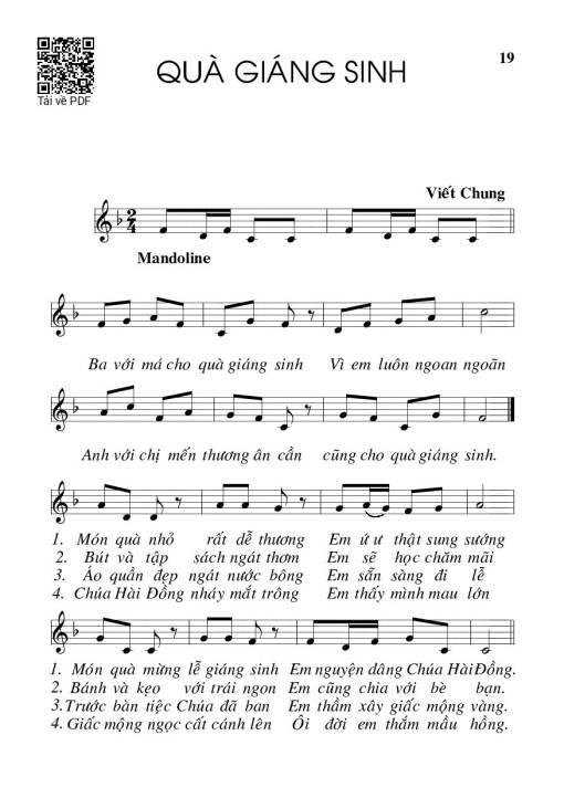 Sheet PDF of Quà Giáng Sinh