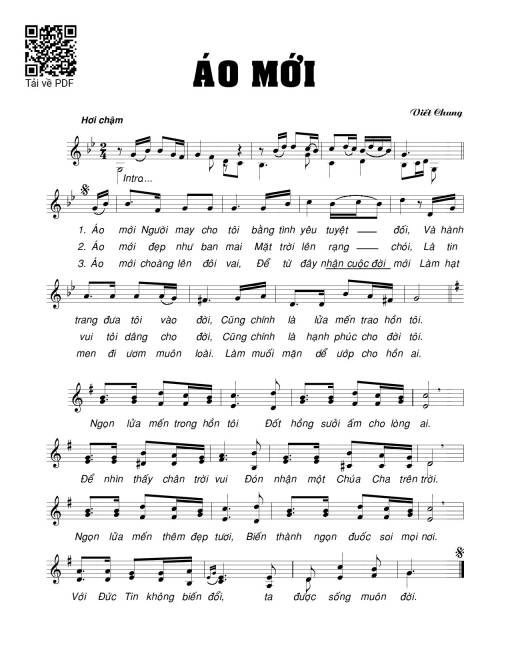 Sheet PDF of Áo mới - Viết Chung
