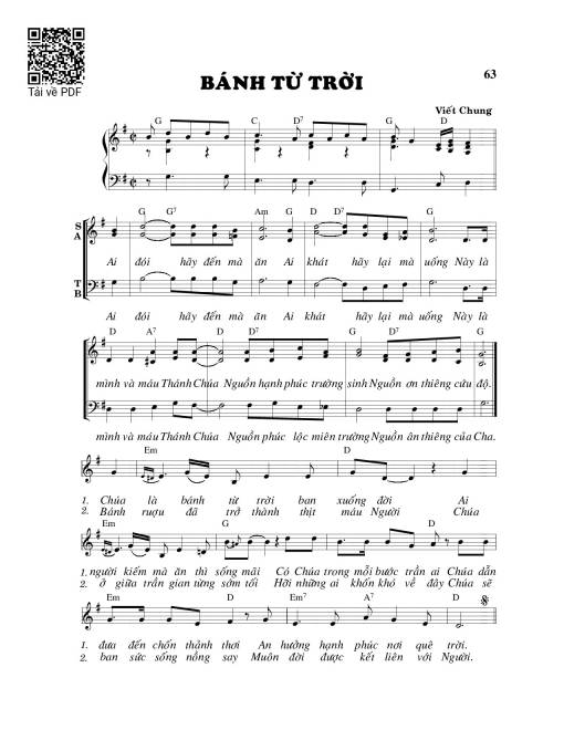 Sheet PDF of Bánh từ trời