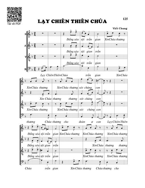 Sheet PDF of Lạy Chiên Thiên Chúa