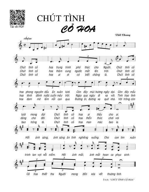 Sheet PDF of Chút tình cỏ hoa