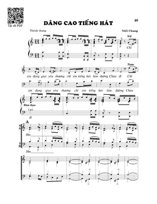 Sheet PDF of Dâng cao tiếng hát
