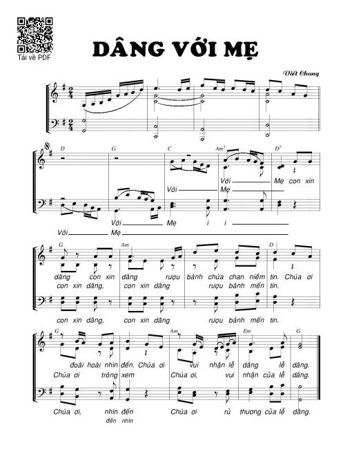 Sheet PDF of Dâng với Mẹ