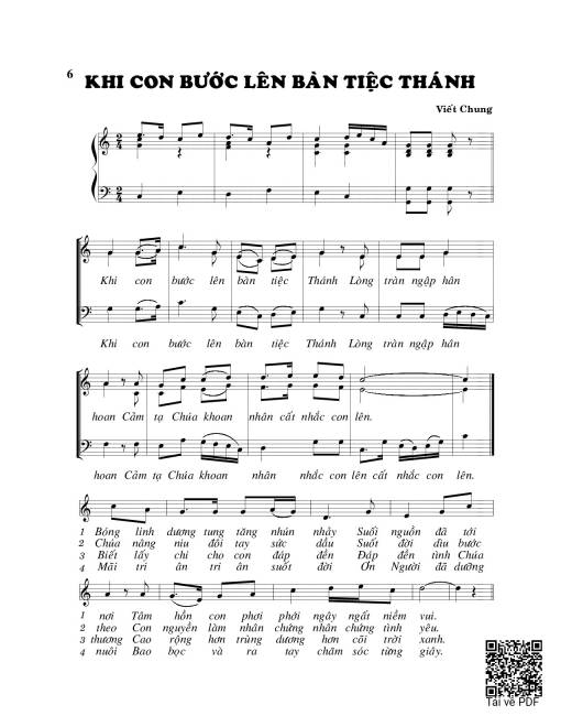Sheet PDF of Khi con bước lên bàn tiệc thánh