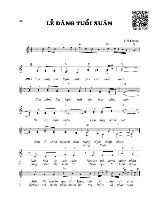 Sheet PDF of Lễ dâng tuổi xuân