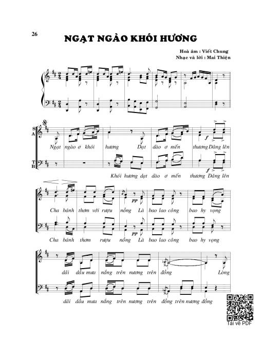 Sheet PDF of Ngạt ngào khói hương