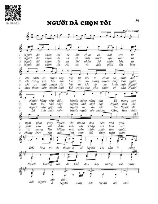 Sheet PDF of Người đã chọn tôi