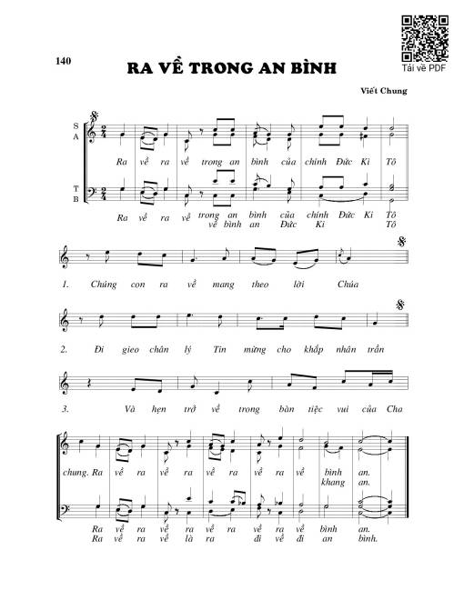 Sheet PDF of Ra về trong an bình