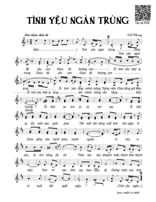 Sheet PDF of Tình yêu ngàn trùng