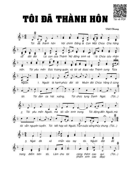 Sheet PDF of Tôi đã thành hôn