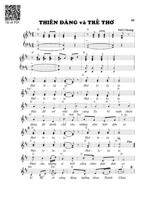 Sheet PDF of Thiên đàng và trẻ nhỏ