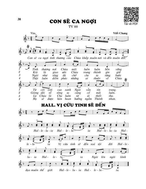 Sheet PDF of Con sẽ ca ngợi