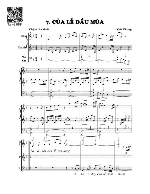 Sheet PDF of Của lễ đầu mùa