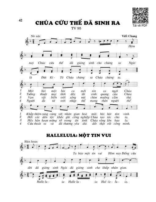 Sheet PDF of Chúa cứu thế đã sinh ra (Thánh Vịnh 95)
