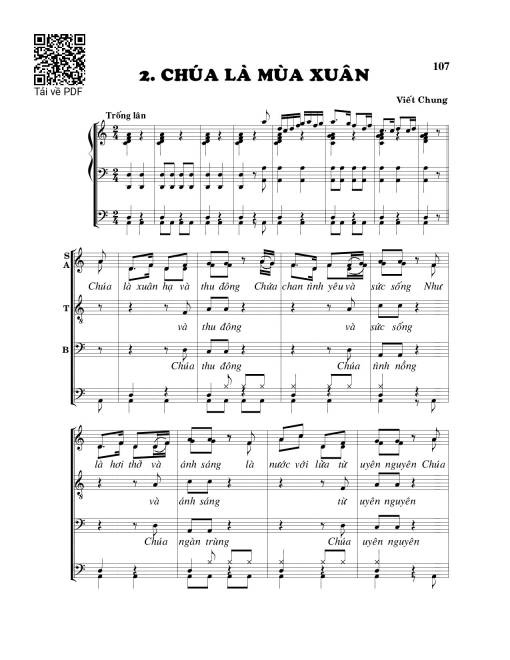 Sheet PDF of Chúa là mùa xuân