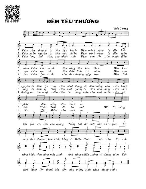 Sheet PDF of Đêm yêu thương (2 bè)