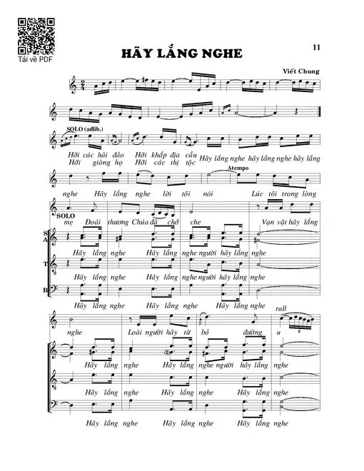 Sheet PDF of Hãy lắng nghe