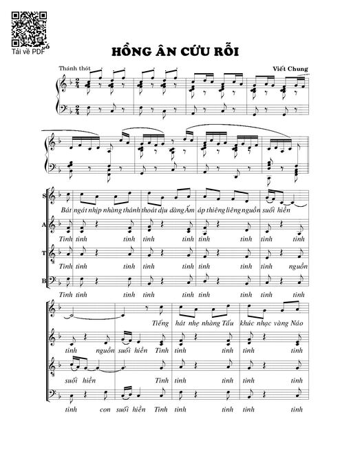 Sheet PDF of Hồng ân cứu rỗi