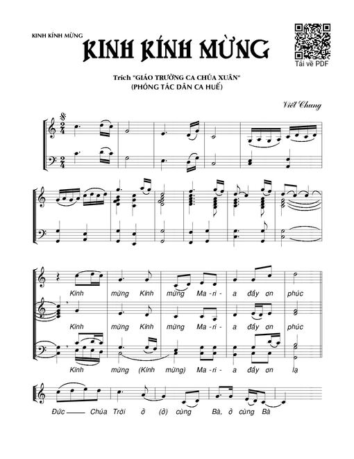Sheet PDF of Kinh kính mừng