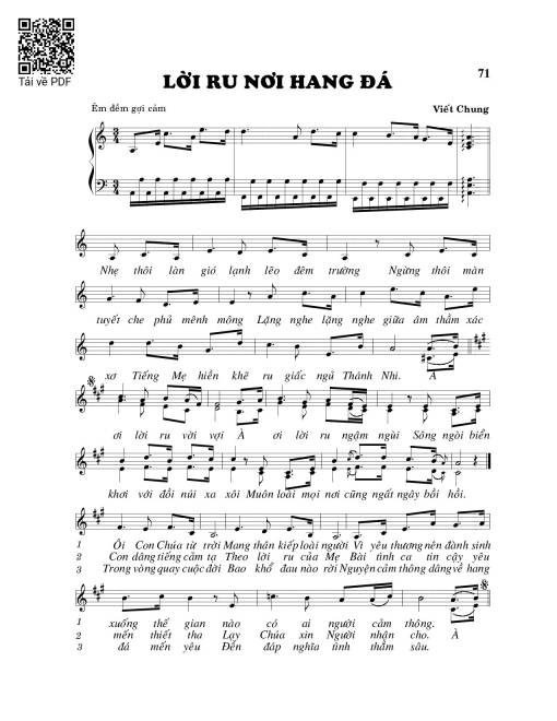 Sheet PDF of Lời ru hang đá